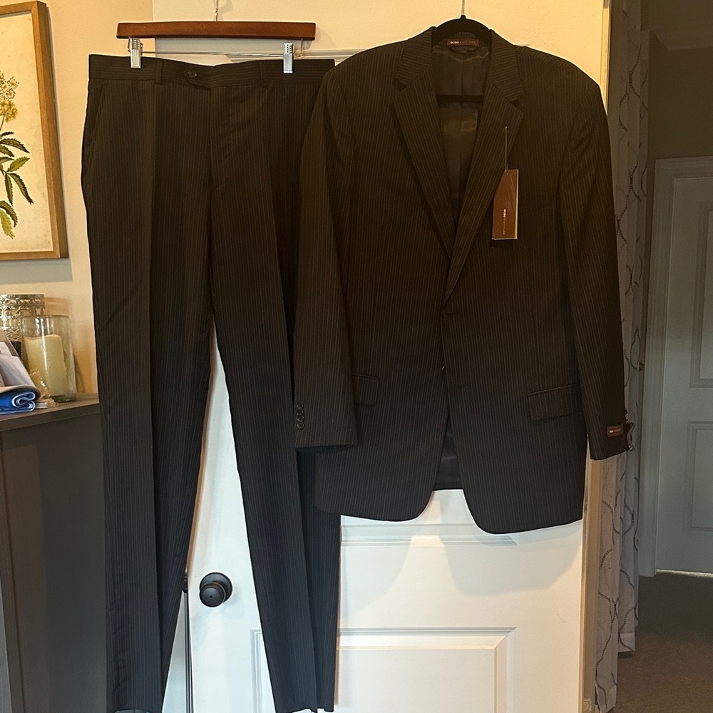 NWT BCBG Men’s Navy Pinstripe Suit 42Lx35W